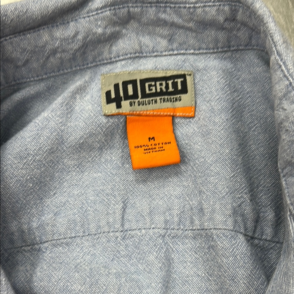 Duluth Trading Co Blue Button Down Shirt